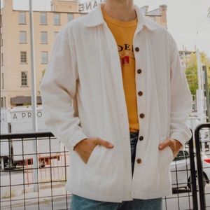 90’s Corduroy Shacket White Unisex size M VINTAGE